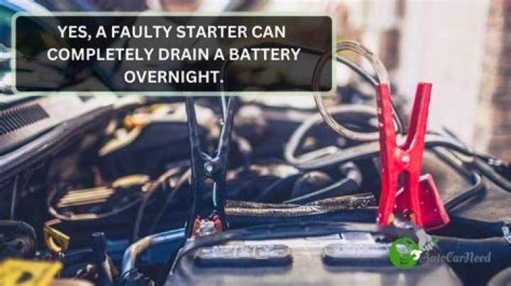 Can a starter drain a battery overnight?