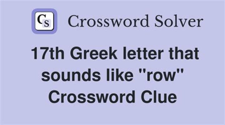 Greek letter that sounds like row