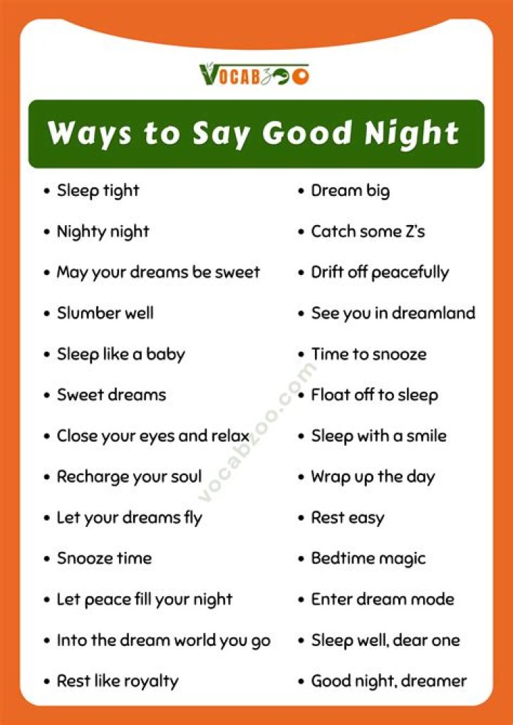 How do you say good night in romantic way?