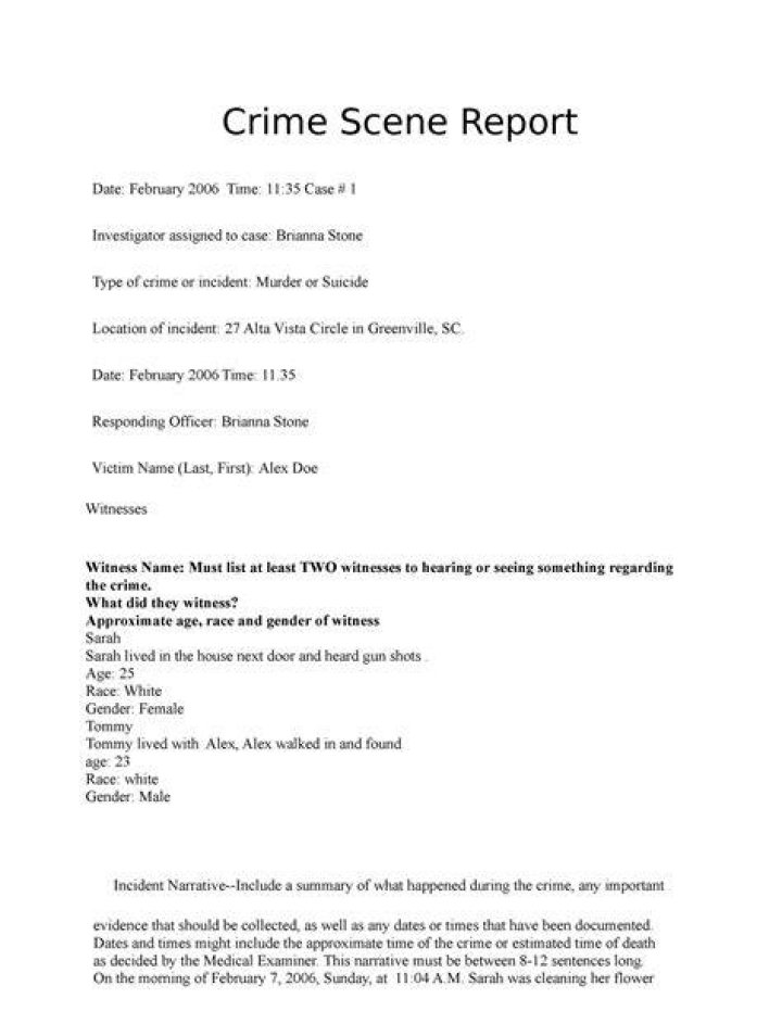 I was far from the crime scene for example