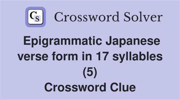 Japanese verse form with 17 syllables