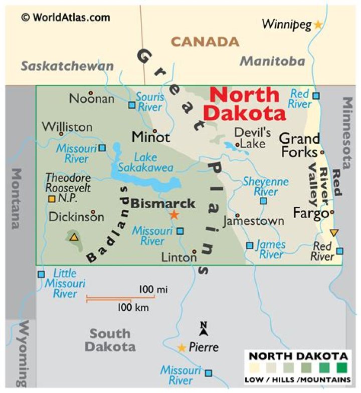 North Dakota-to-Minnesota direction