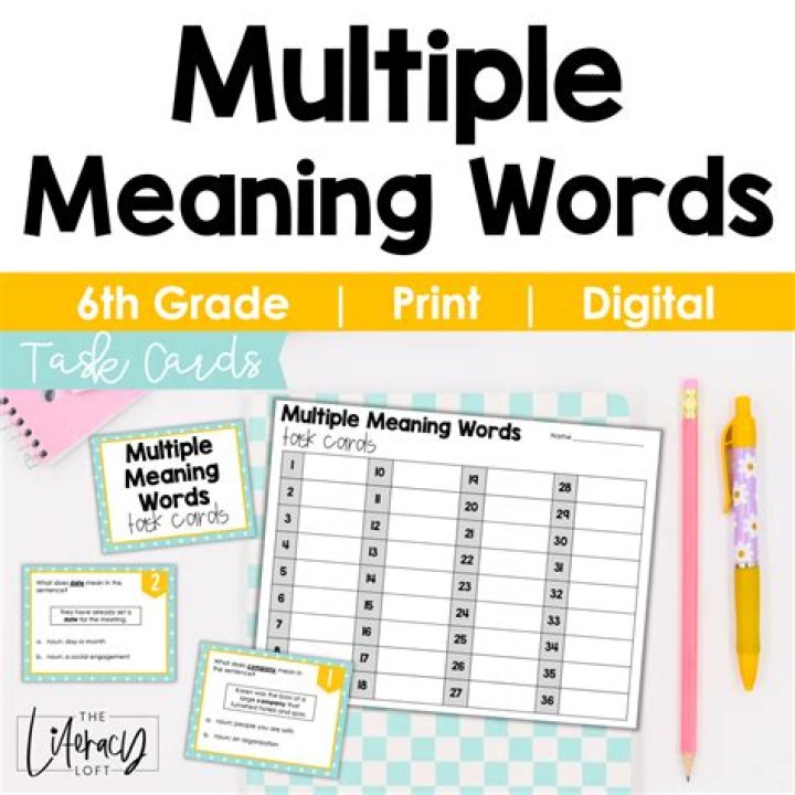 What are 10 multiple meaning words?