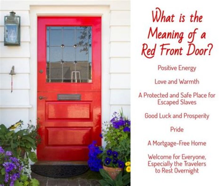 What does a red front door symbolize?