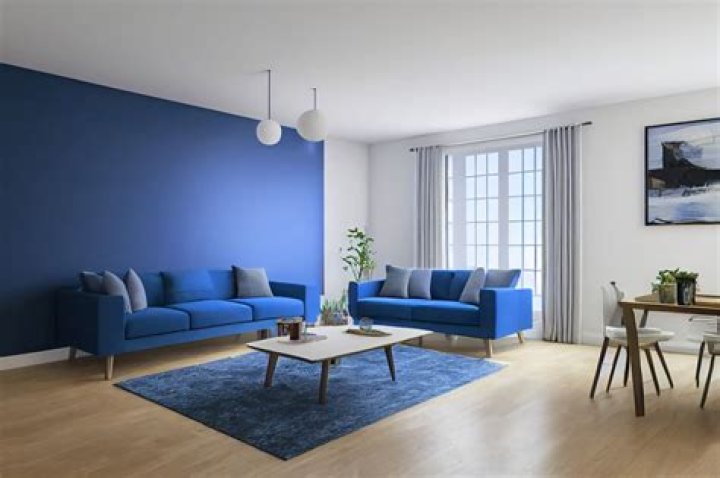 What goes well with blue furniture?