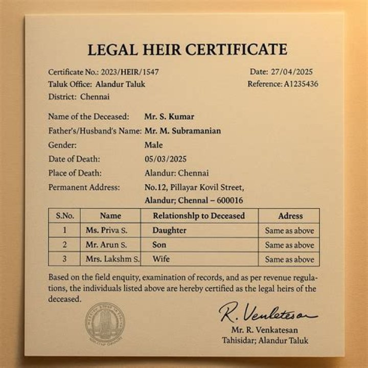 Who is the legal heir of father's property in India?